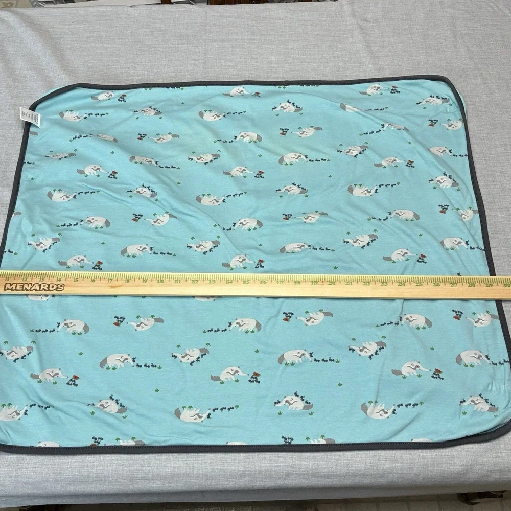 Gymboree Blue Ant Anteater Reversible Double Sided Baby Blanket 100% Cotton 2013